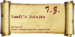 Tamás Zulejka névjegykártya